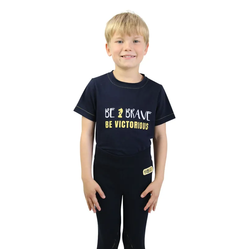 Little Knight Be Brave T-Shirt - Navy/Yellow